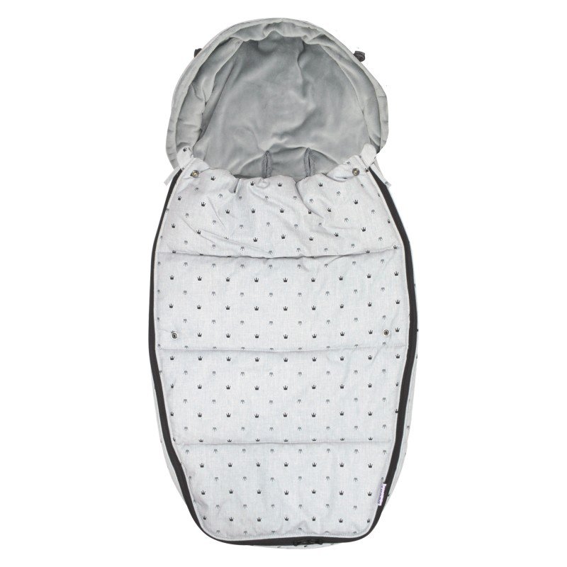 E-shop Dooky Footmuff veľ. L LIGHT GREY CROWNS DeLuxe