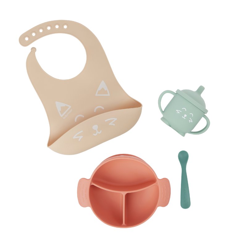 E-shop Babymoov Silikónová jedálenská sada LEARN´ISY KIT Fox