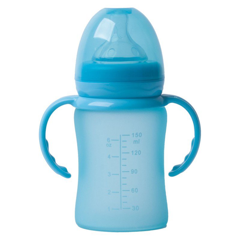 E-shop Bo Jungle Sklenená fľaša s úchytmi B-Thermo 150ml Turquoise