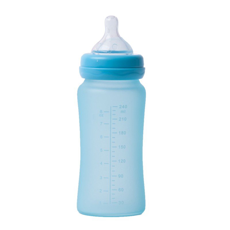 E-shop Bo Jungle Sklenená fľaša s úchytmi B-Thermo 240ml Turquoise