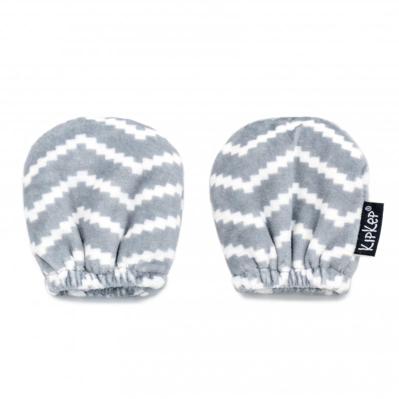 E-shop KipKep Detské rukavice proti poškriabaniu MITTENS Silver Grey