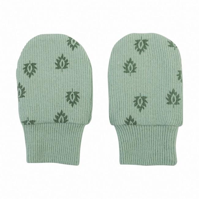 Lodger rukavičky proti poškriabaniu pre bábätká Mittens Print Rib farba:Silt green