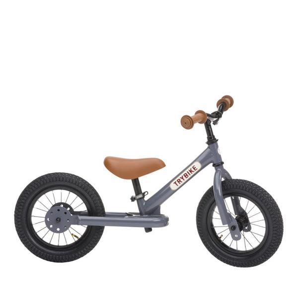 TRYBIKE odrážadlo STEEL farba:matná šedá, varianta:hnedé doplnky