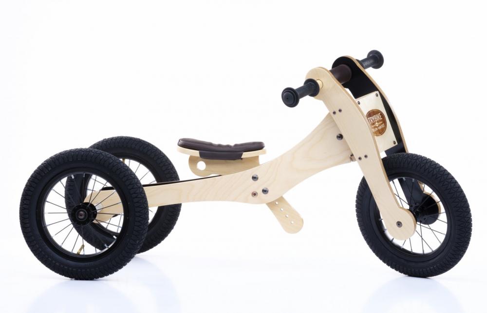 TRYBIKE odrážadlo/trojkolka WOOD 4v1 farba:hnedá