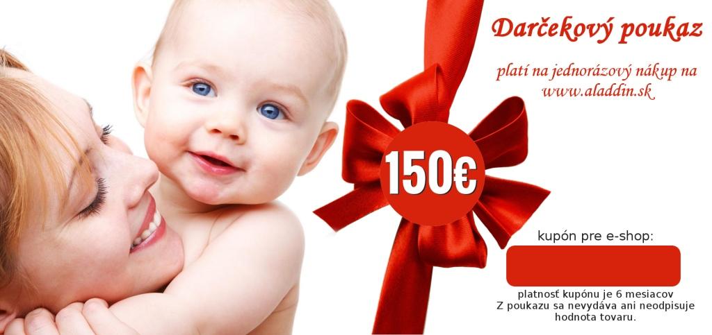 E-shop Aladdin Darčeková poukážka 150€ pre nákup v E-SHOPE varianta:pre nákup v e–shope