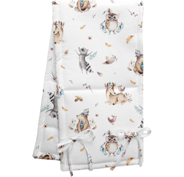 E-shop LevinFelin levin felin bavlnený mantinel do hranatej postieľky 120×60cm farba:Les na bielom