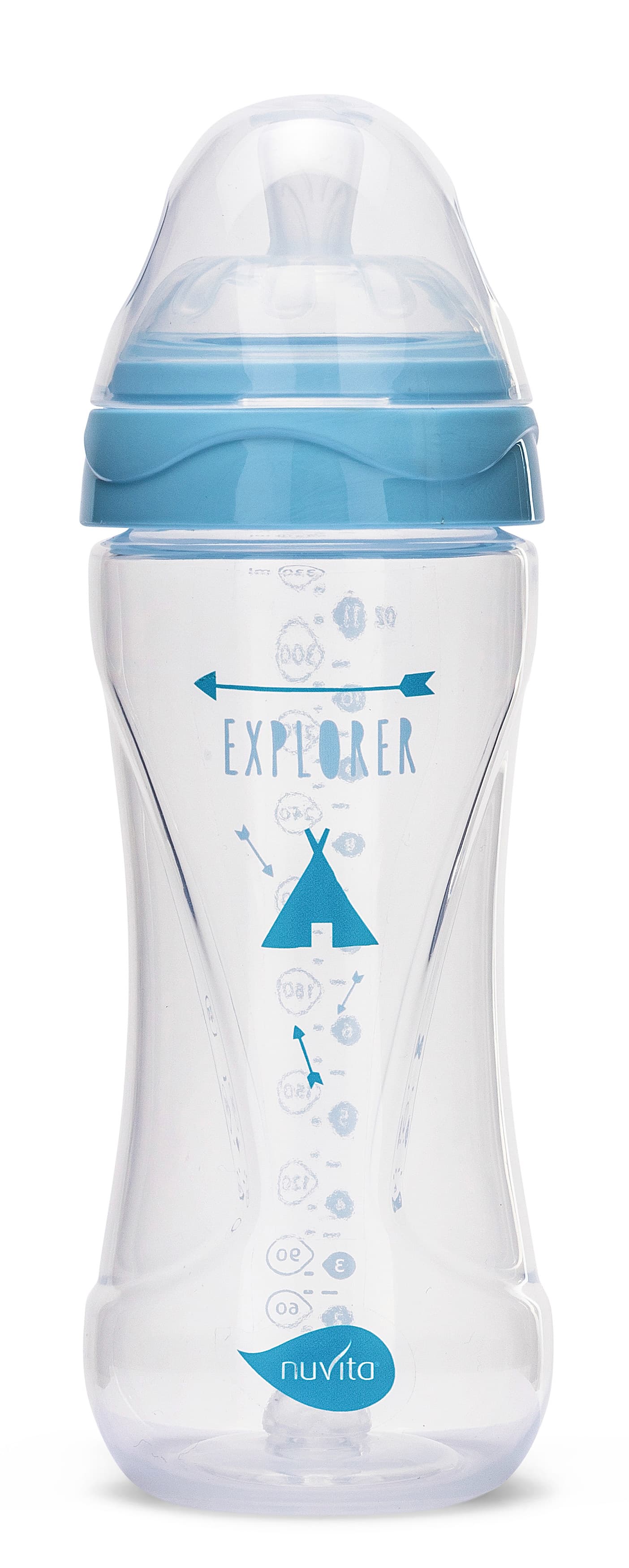E-shop NUVITA Fľaštička 330ml, Transparent blue