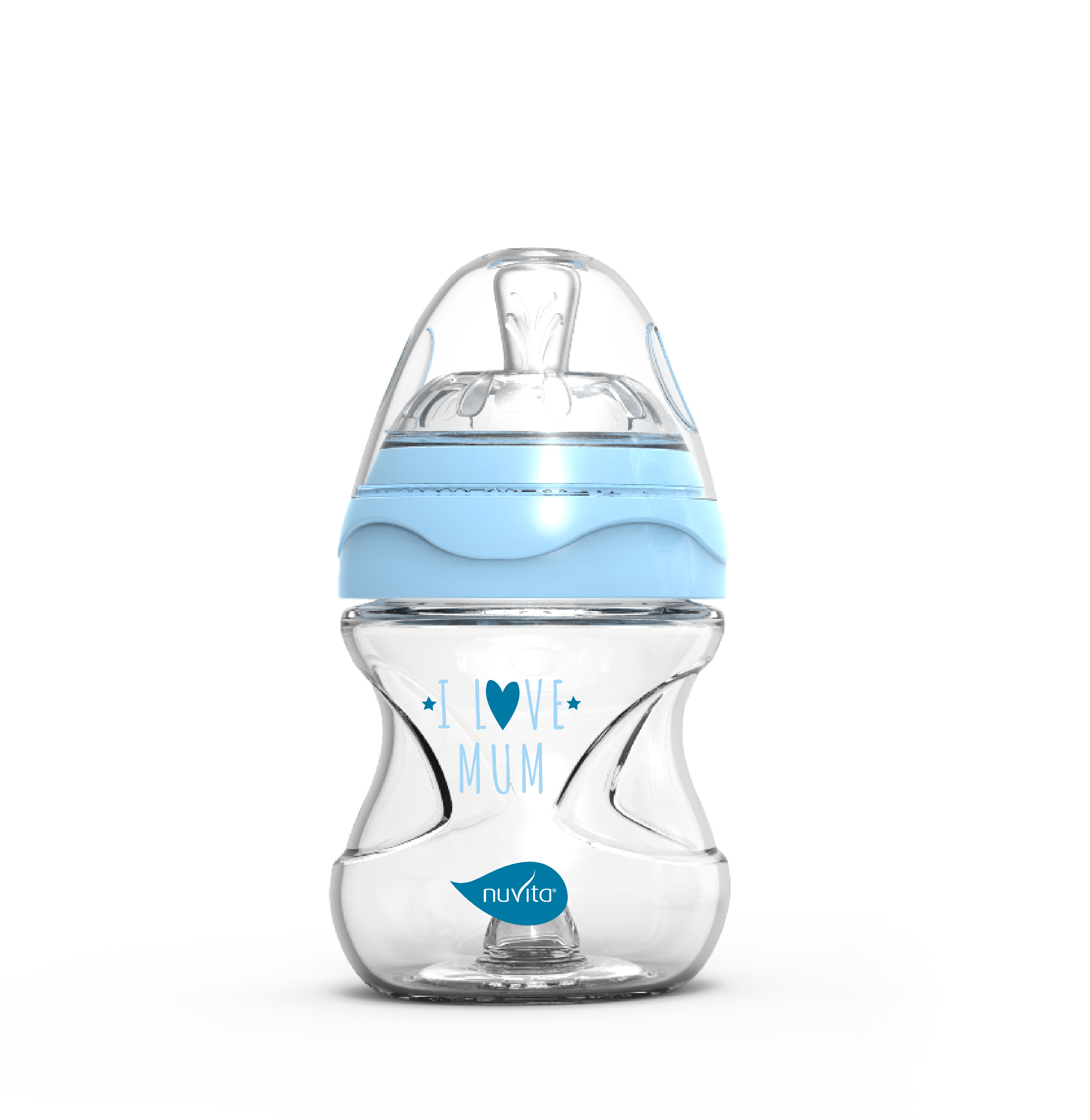E-shop NUVITA Lahvička 140ml, Glass/Blue GB
