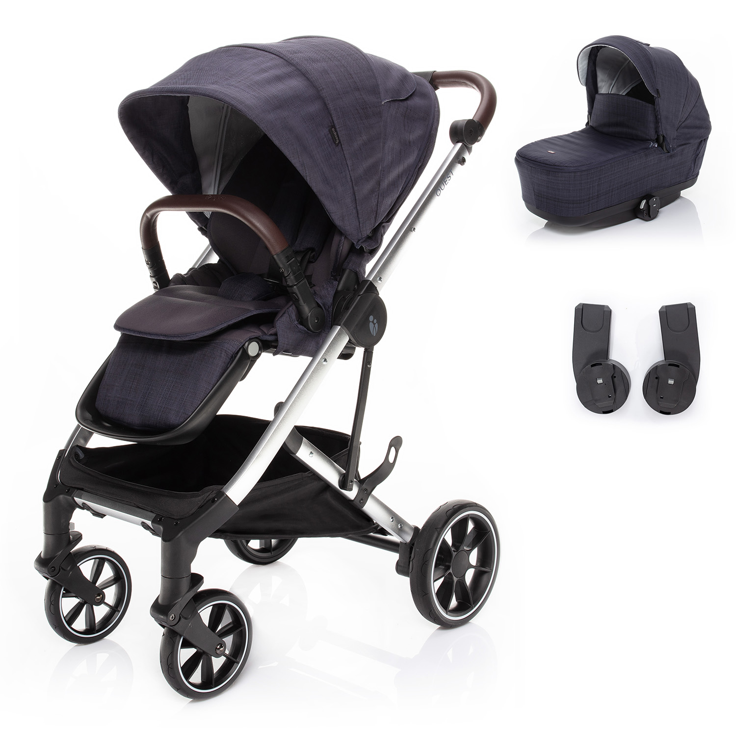 E-shop ZOPA Set kočík Quest+ korba+ adaptéry, Midnight Navy/Silver