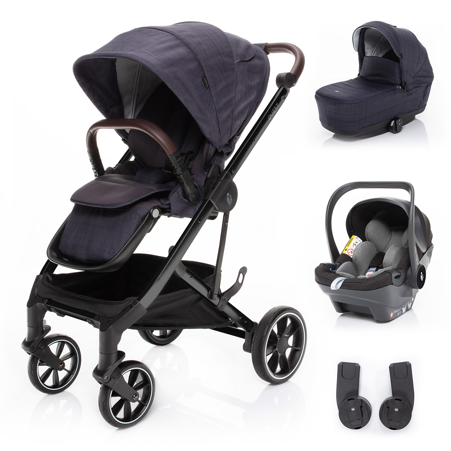 E-shop ZOPA Set kočík Quest+ korba+ adaptéry+ autosedačka, Midnight Navy/Black