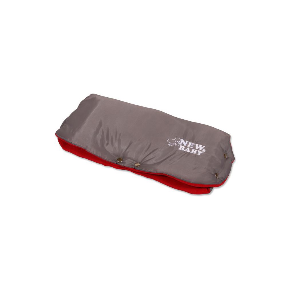 E-shop NEW BABY Rukávnik na kočík Classic Fleece grey/red - 14736