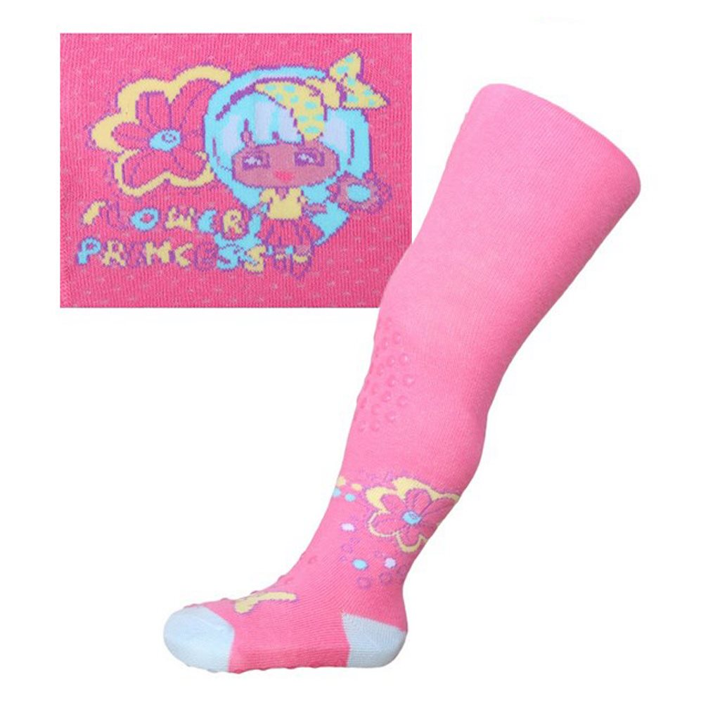 E-shop Bavlnené pančucháčky New Baby 3xABS ružové flower princess, 104 (3-4r) - 24050