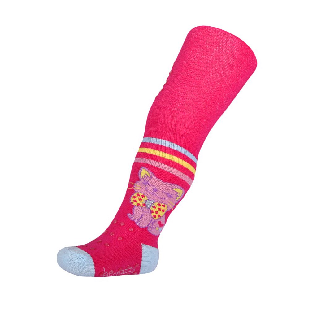 E-shop Bavlnené pančucháčky New Baby 3xABS ružové happy cat, 104 (3-4r) - 24051