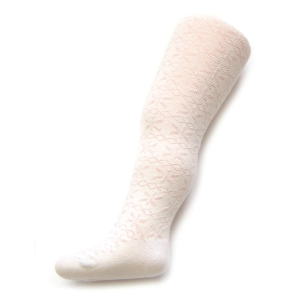 E-shop Detské žakárové pančucháče New Baby biele, 128 (7-8 rokov) - 24517