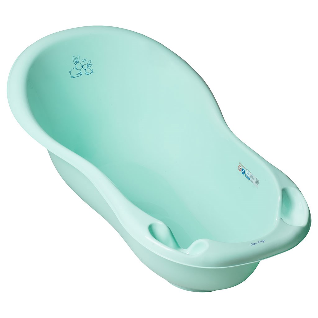 E-shop TEGA Anatomická vanička s výpusťou 102 cm LUX Bunny mätová - 24868