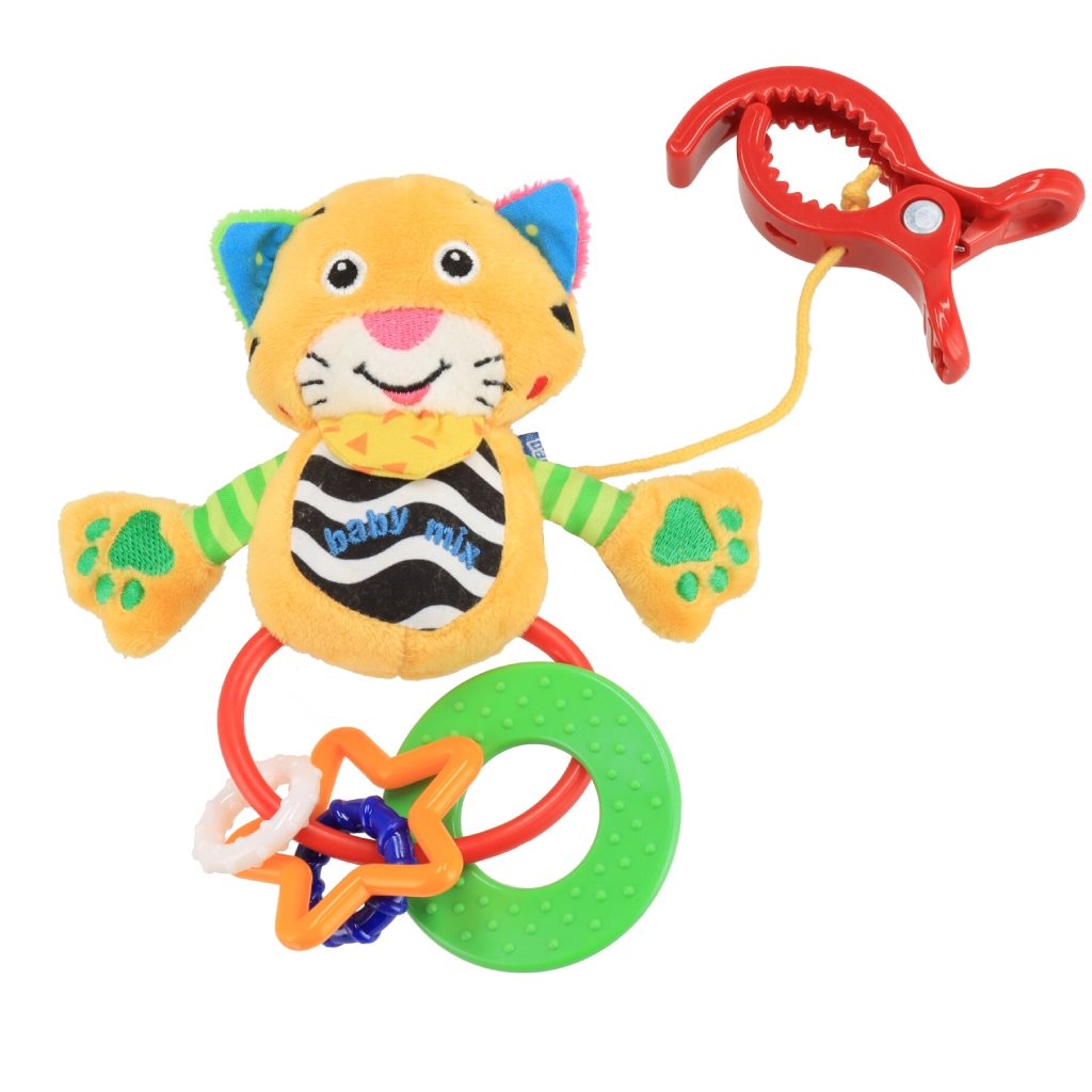 E-shop Plyšová hračka s hrkálkou Baby Mix tygrík - 26570