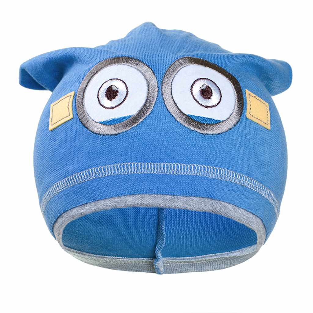 E-shop Jesenná detská čiapočka New Baby mimoň bledo modrá, 110 (4-5r) - 26876