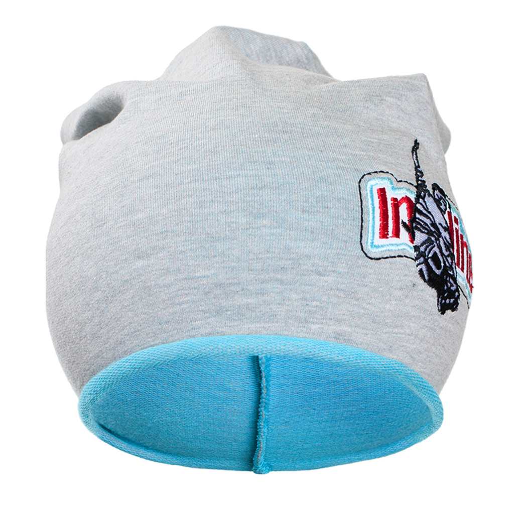 E-shop Jesenná detská čiapočka New Baby In-line sivo-tyrkysová, 110 (4-5r) - 26880