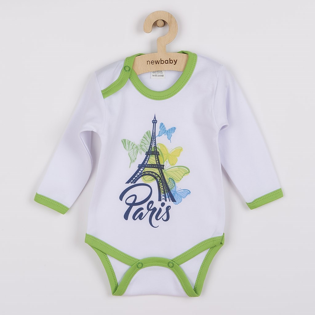 E-shop Dojčenské body s dlhým rukávom New Baby Towns zelené, 68 (4-6m) - 28564