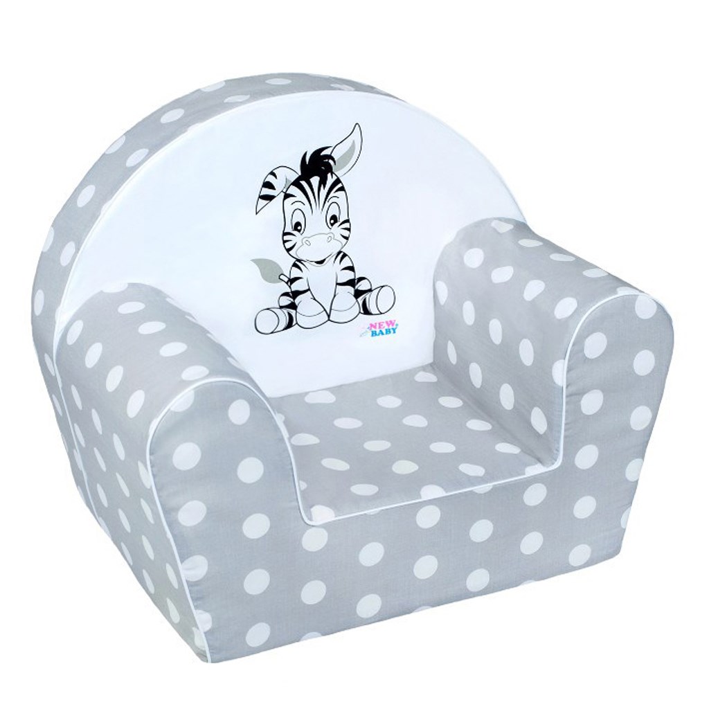 E-shop Detské kreslo New Baby Zebra sivé - 28974