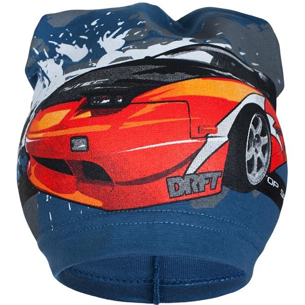 E-shop Jarná detská čiapočka New Baby auto modrá, 104 (3-4r) - 30551