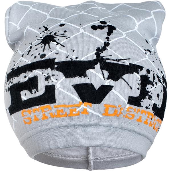 E-shop Jarná detská čiapočka New Baby s nápisom sivá, 104 (3-4r) - 30558