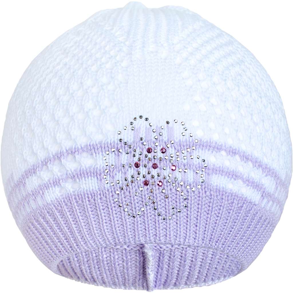 E-shop Pletená čiapočka New Baby kytička fialová, 104 (3-4r) - 30568