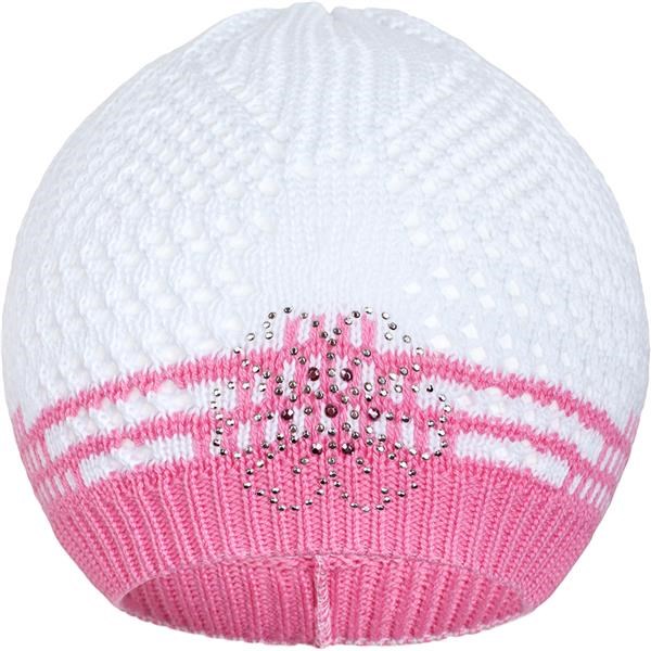 E-shop Pletená čiapočka New Baby kytička ružová, 104 (3-4r) - 30569