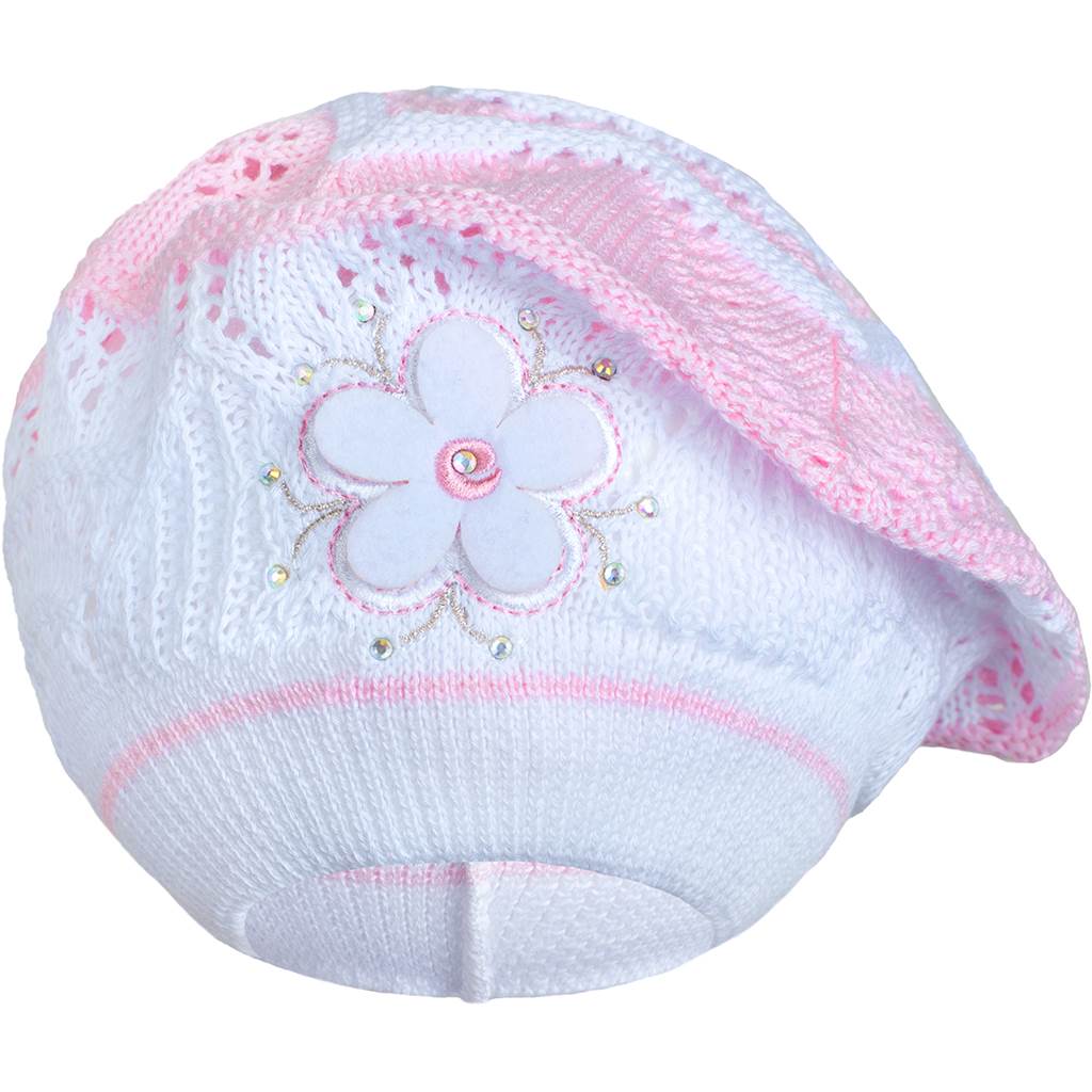 E-shop Pletená čiapočka-baret New Baby svetlo ružová, 104 (3-4r) - 30571