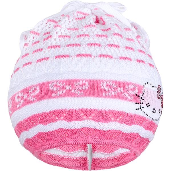 E-shop Pletená čiapočka-šatka New Baby mačička ružová, 104 (3-4r) - 30799