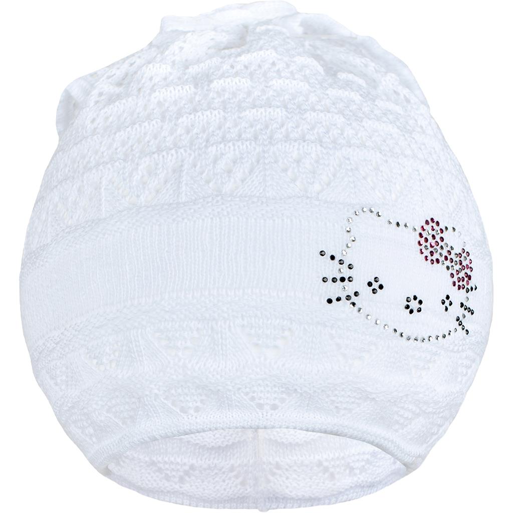 E-shop Pletená čiapočka-šatka New Baby mačička biela, 104 (3-4r) - 30800