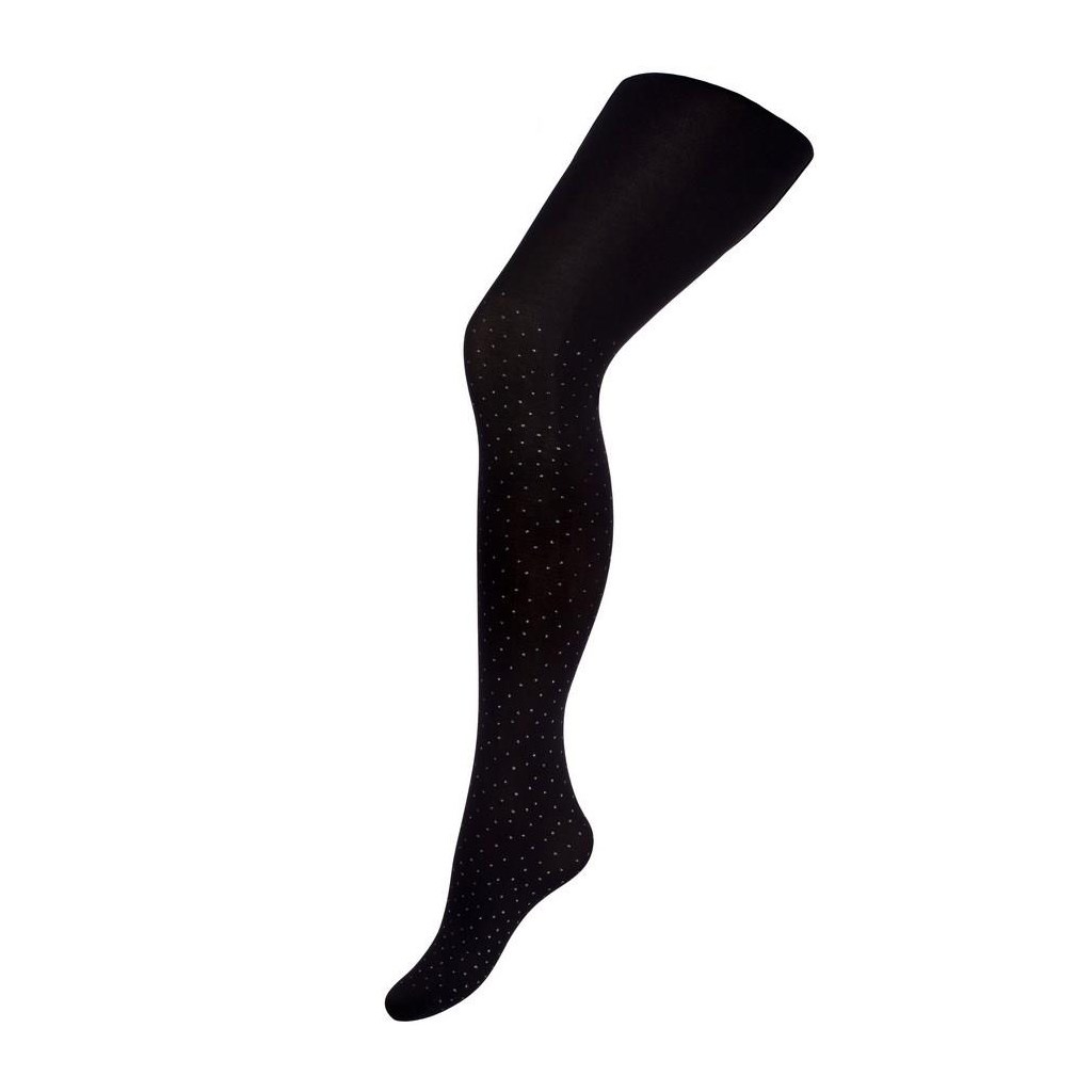 E-shop Detské bavlnené pančucháče 3D New Baby čierné s bodkami, 140 (9-10 rokov) - 31053