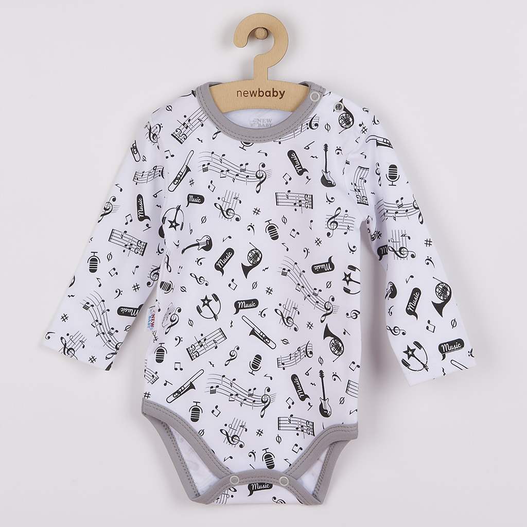 E-shop Dojčenské bavlnené body s dlhým rukávom New Baby Music, 80 (9-12m) - 32039
