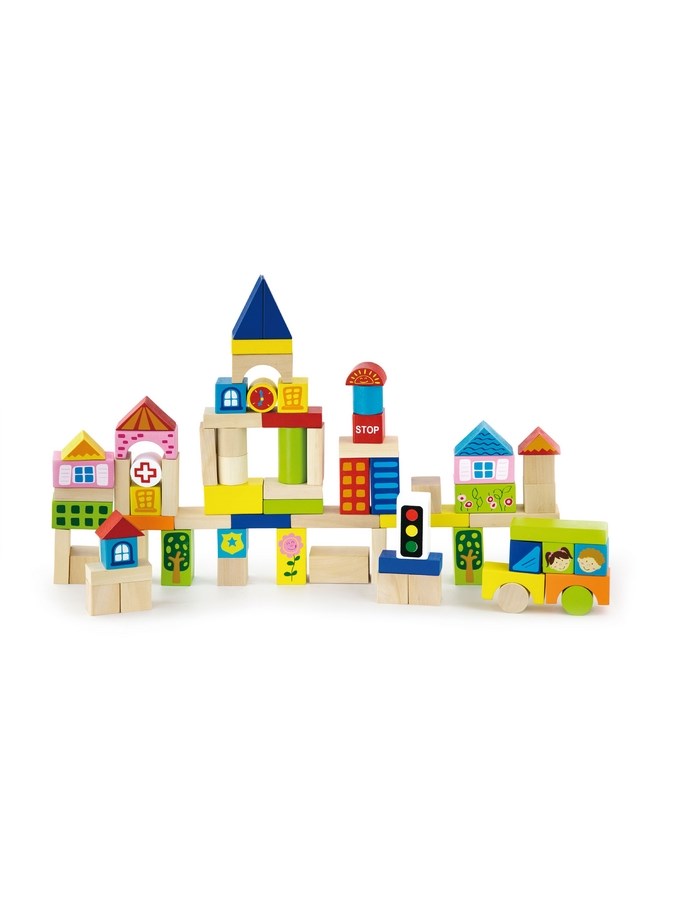 E-shop Drevené kocky pre deti Viga City 75 dielov - 32740