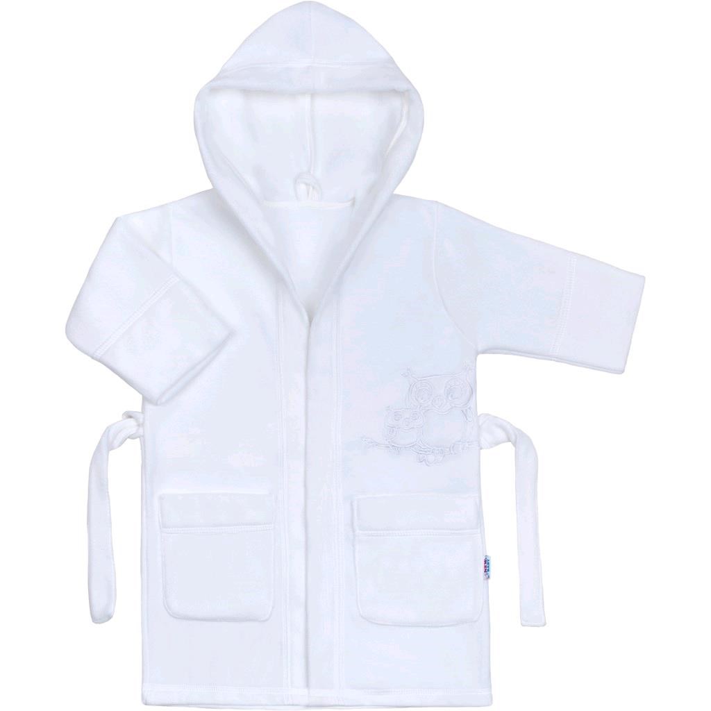 E-shop Detský župan New Baby Sovičky biely, 110 (4-5r) - 33023
