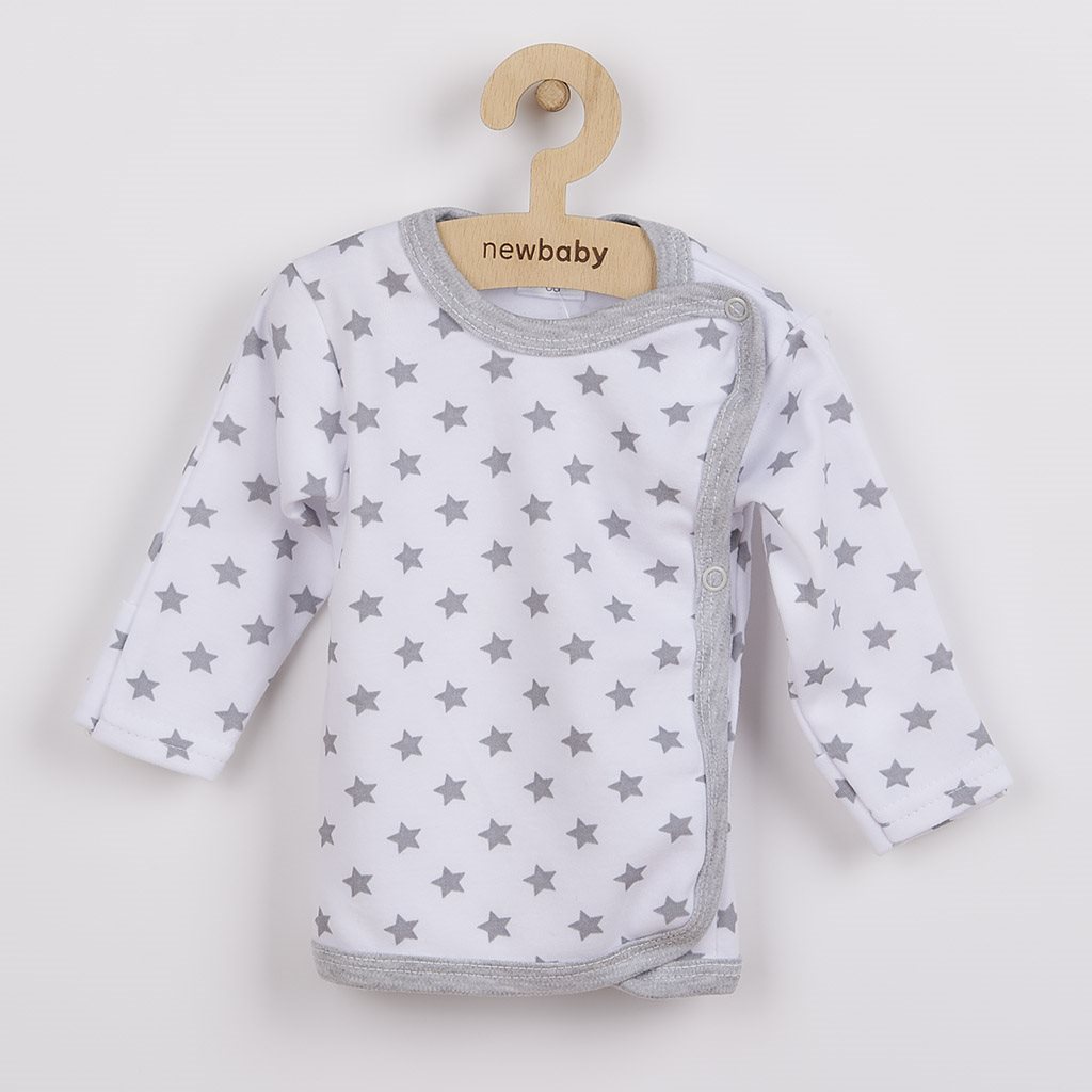 E-shop Dojčenská košieľka New Baby Classic II sivá s hviezdičkami, 56 (0-3m) - 34966