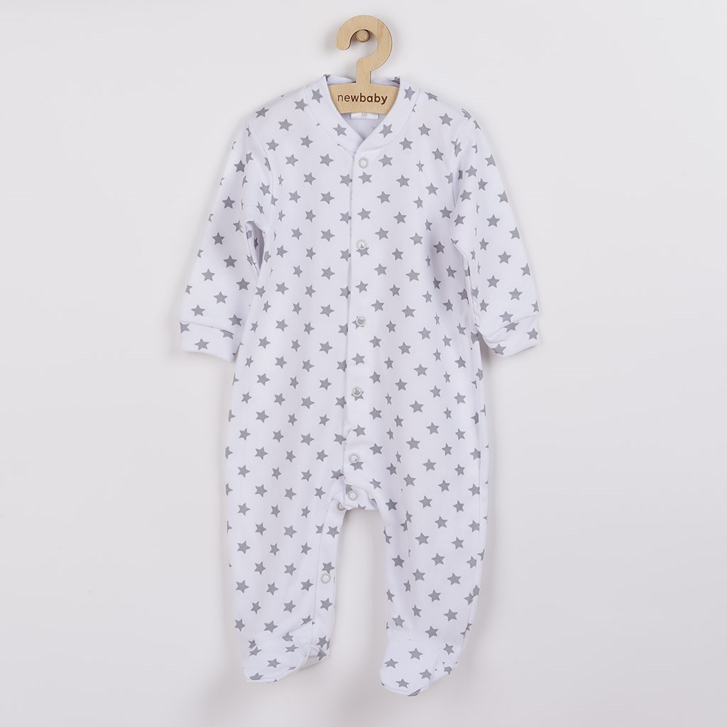 E-shop Dojčenský overal New Baby Classic II sivý s hviezdičkami, 62 (3-6m) - 35088