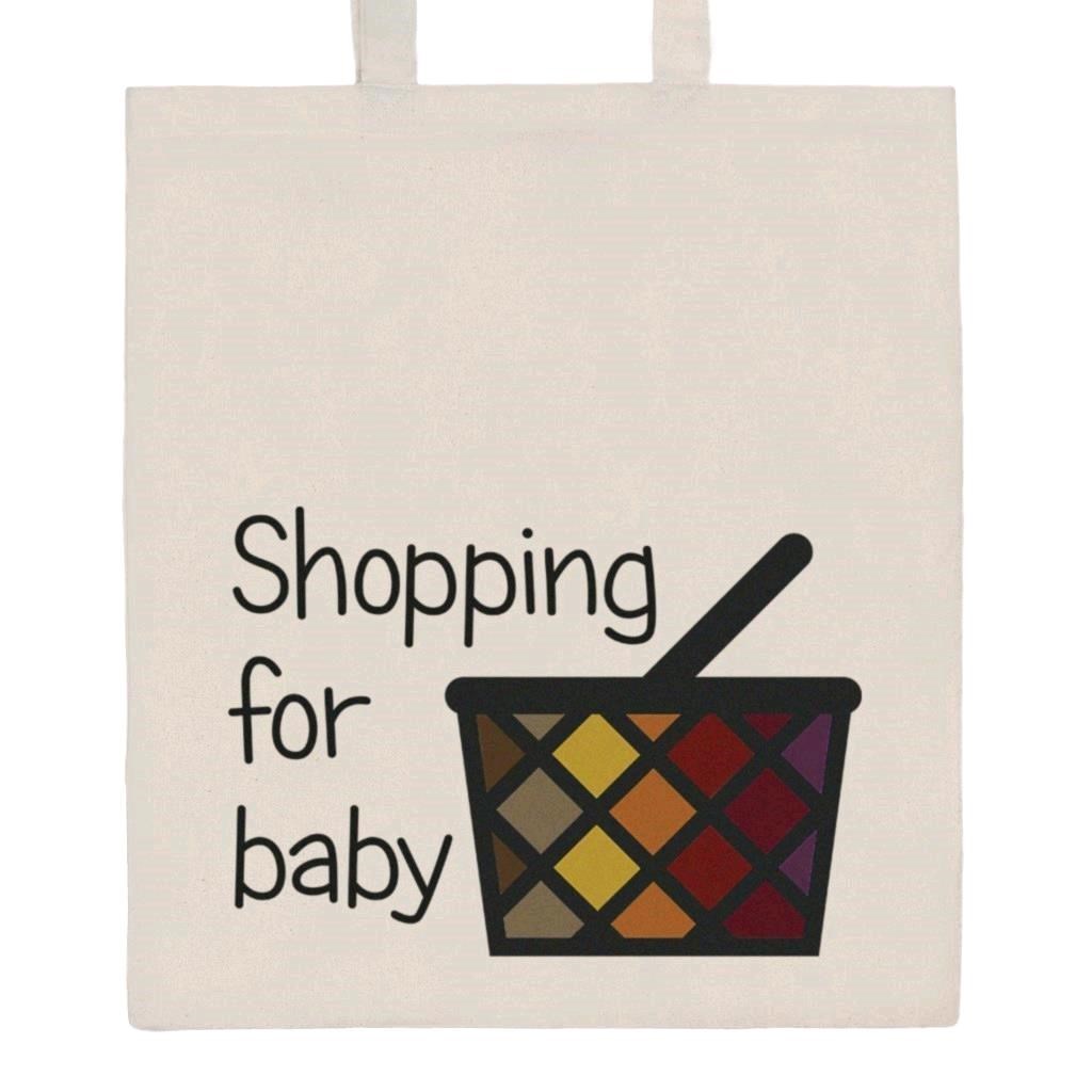 E-shop Bavlnená nákupná taška prírodná s potlačou New Baby - 35470