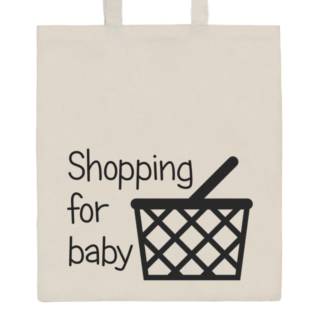 E-shop Bavlnená nákupná taška prírodná s potlačou New Baby - 35496