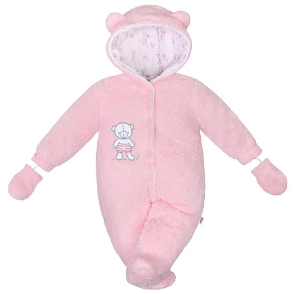 E-shop Zimná kombinézka New Baby Nice Bear ružová, 68 (4-6m) - 36575