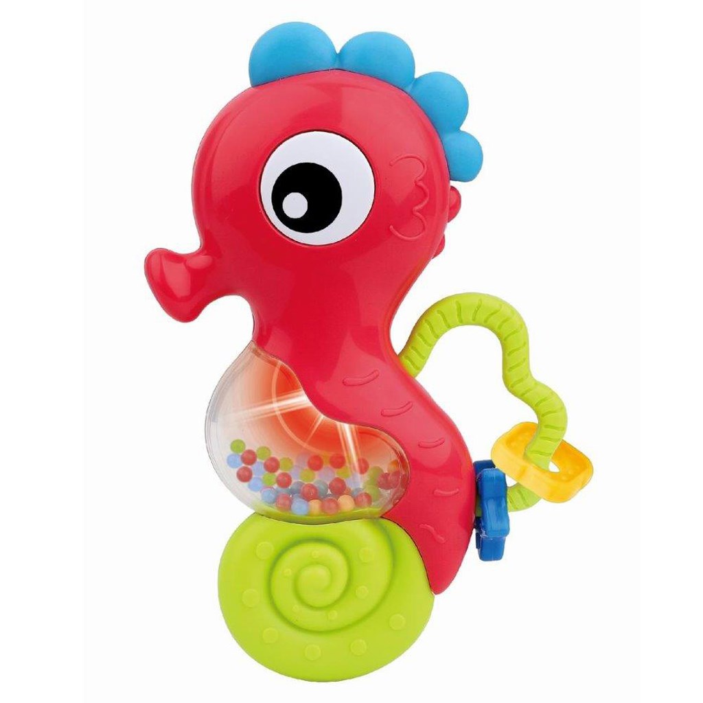 E-shop Hrkálka Baby Mix s melódiou morský koník červený - 36971