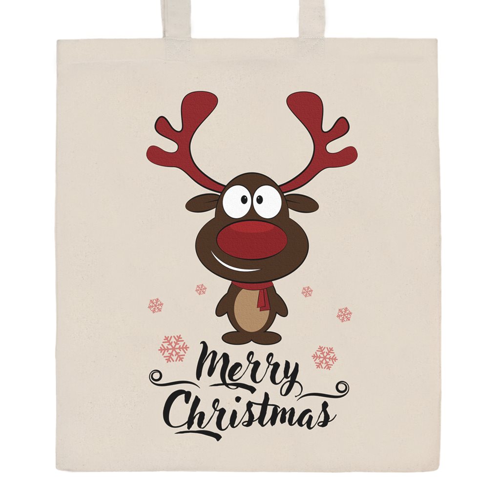 E-shop Bavlnená nákupná taška prírodná s potlačou New Baby Merry Christmas - 36988
