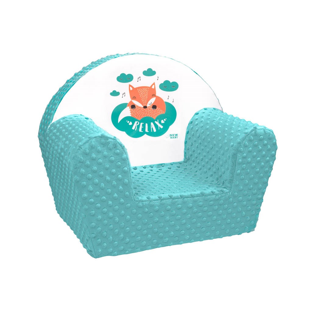 E-shop Detské kreslo z Minky New Baby Líška mätové - 37887