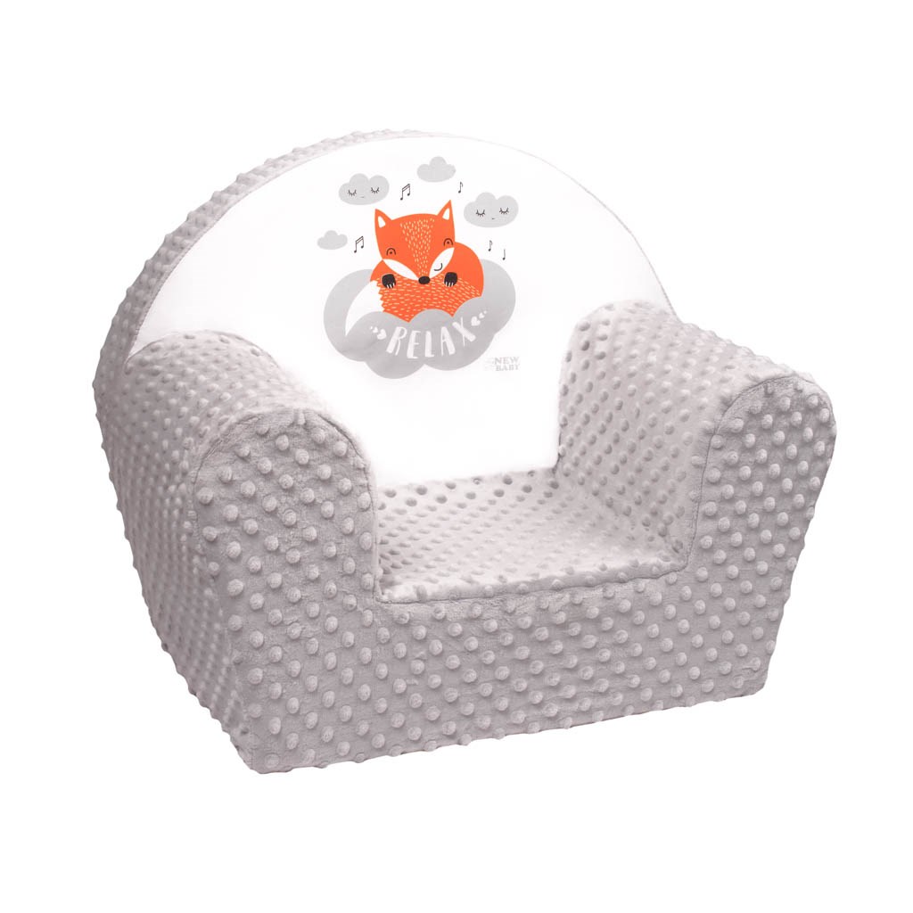 E-shop Detské kreslo z Minky New Baby Líška sivé - 37888