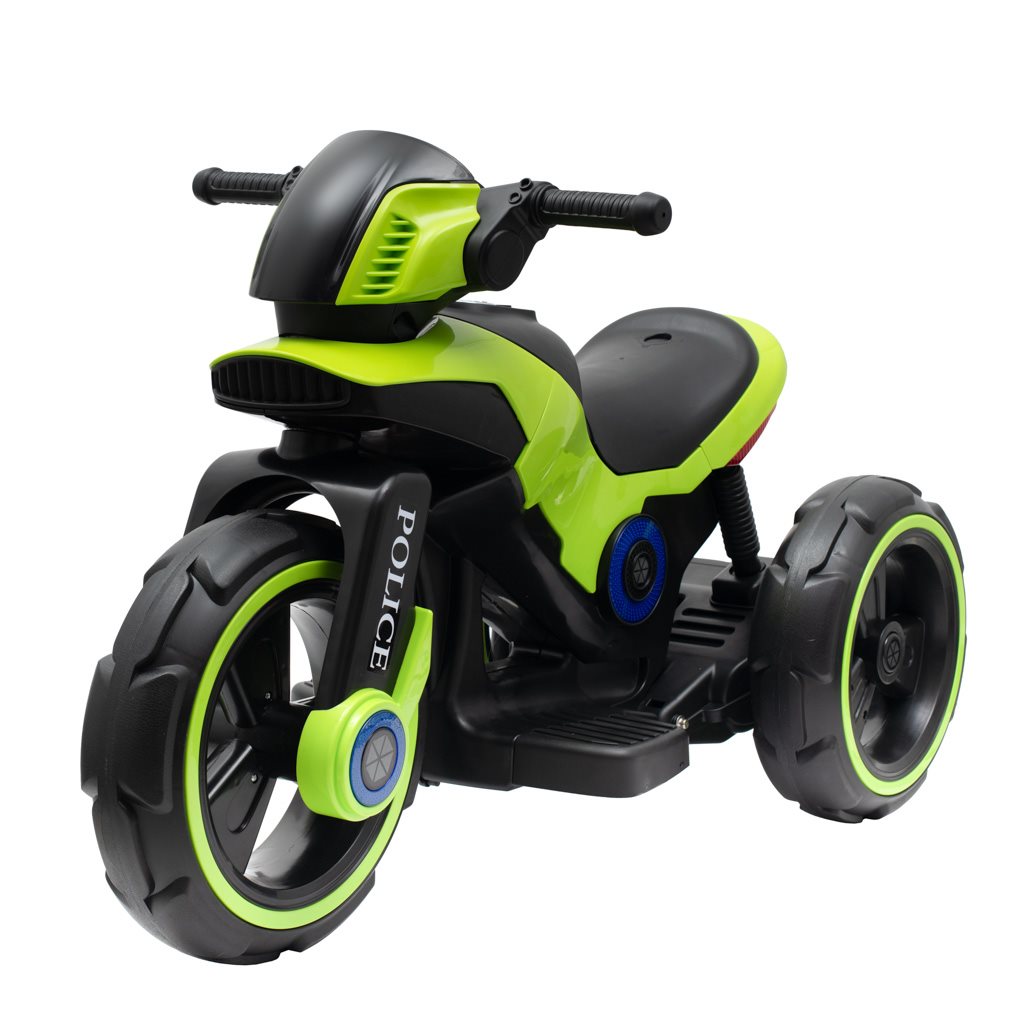 E-shop Detská elektrická motorka Baby Mix POLICE zelená - 38056