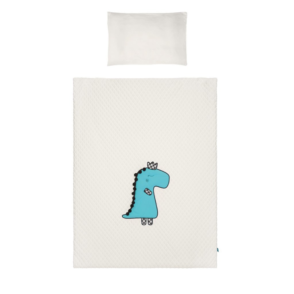 E-shop 5-dielne posteľné obliečky Belisima Dino 3D 90/120 smotanovo-tyrkysové - 38416