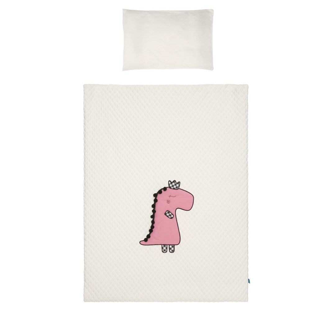 E-shop 5-dielne posteľné obliečky Belisima Dino 3D 100/135 smotanovo-ružové - 38417