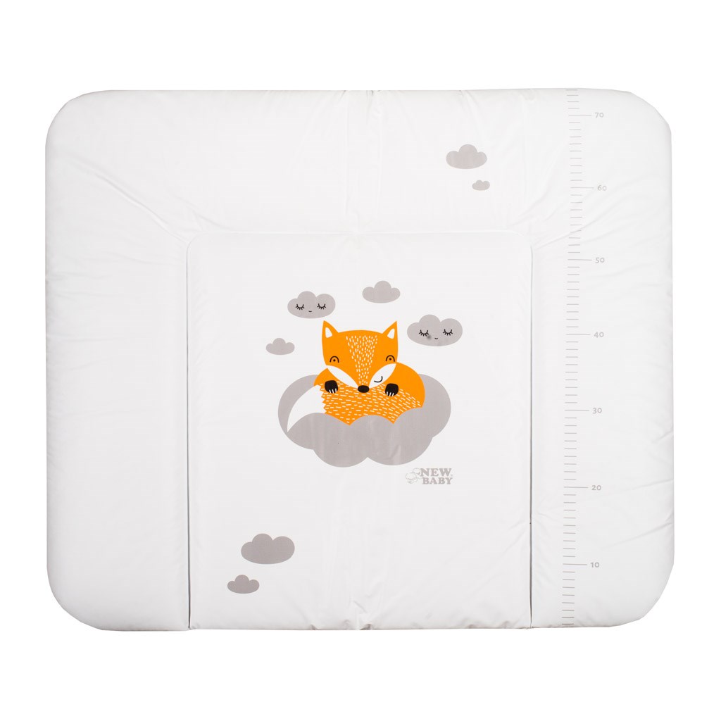 E-shop Prebaľovacia podložka mäkká New Baby Líška biela 85x70cm - 39091