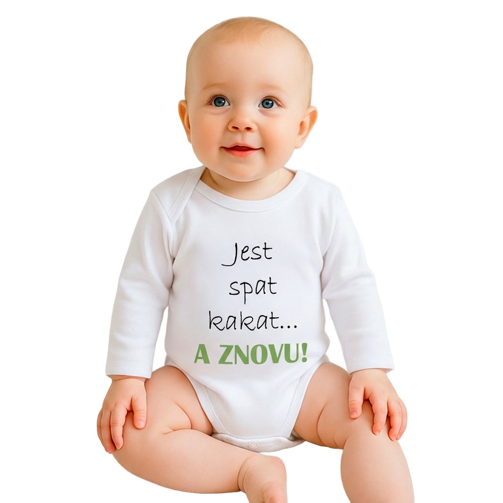 E-shop Body s potlačou New Baby Jesť spať kakať...a ZNOVU, 50 - 39358
