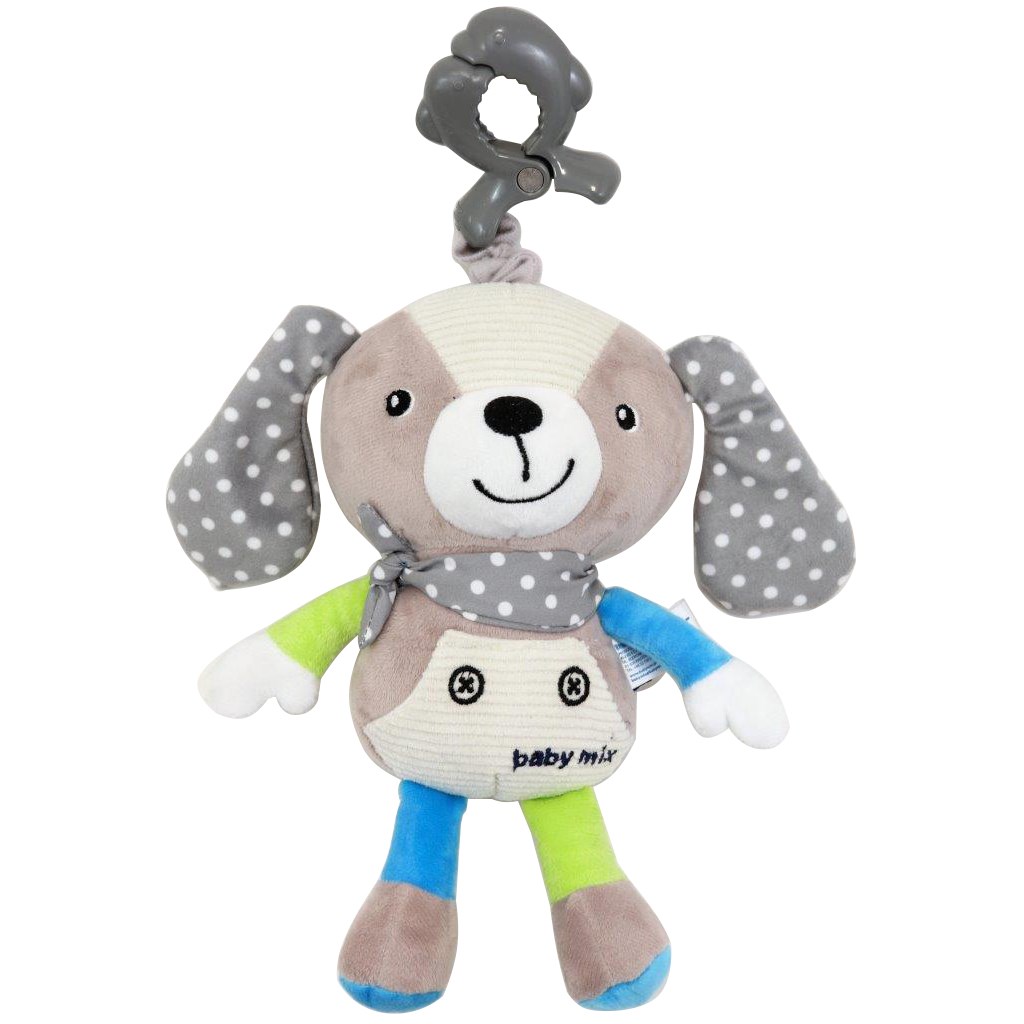 E-shop Detská plyšová hračka s hracím strojčekom a klipom Baby Mix Psíček béžový - 40066